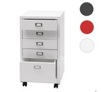 MCW Caisson à roulettes MCW-L49 métal 75x40x41cm 5 tiroirs blanc
