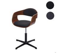 Mendler Chaise de bureau HWC-H46 – réglable en hauteur, bois courbé aspect noyer, tissu gris foncé