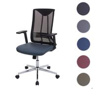 Chaise de bureau HWC-J53, chaise pivotante chaise de bureau, ergonomique similicuir bleu-Gris