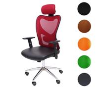 Mendler Chaise de bureau Atlanta professionnelle pivotante similicuir Rouge