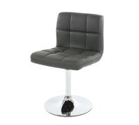 MCW Chaise de salle à manger Kavala pivotante ~ simili cuir gris base chromée
