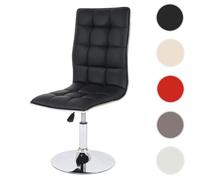 Mendler Chaise de salle à manger HWC-C41 pivotante réglable en hauteur similicuir noir