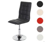 Mendler Chaise de salle à manger HWC-C41 – Pivotante et réglable en hauteur – Similicuir gris