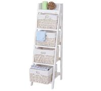 MCW Étagère Goiana avec 4 paniers 101x30cm style shabby blanc