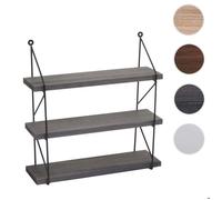 MCW Étagère murale MCW-K78 bois massif industriel 40x40x13cm gris foncé