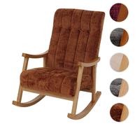 MCW Fauteuil à bascule MCW-K10 chenille (465g/m²) terracotta, piètement naturel
