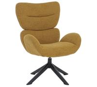 MCW Fauteuil de salon MCW-Q53 fauteuil pivotant en chenille (420 g/m²) jaune moutarde
