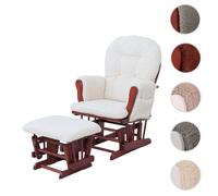 Fauteuil relax HWC-C76 crème, structure foncée