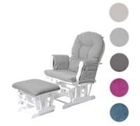 MCW Fauteuil relax MCW-C76 tissu gris clair monture blanche