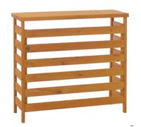 MCW Habillage pour climatiseur/échangeur thermique MCW-Q15 cache en bois certifié MVG 78 x 84 x 32 cm ~ couleur naturelle