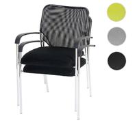 Lot de 2 chaises de conférence / visiteur Tulsa, empilable, tissu siège noir, dossier noir