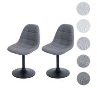 MCW Lot de 2 chaises de salle à manger MCW-A60 Bouclé (450g/m²) gris foncé