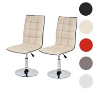 MCW Lot de 2 chaises de séjour MCW-C41 similicuir ~ crème