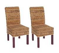 MCW Lot de 2 chaises M69 banane tressée ~ pieds marrons