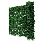 Pare-Vue Balcon Haie Hêtre, Abat-Vent, Enveloppement Pour Terrasse, Clôture Feuilles Foncées 300x100cm Vert