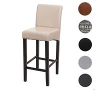 MCW Tabouret de bar MCW-C33, bois ~ crème, pieds foncés, simili cuir