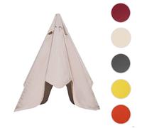 Mendler Toile de rechange pour parasol Florida 3,5 m polyester 8 baleines crème-blanc