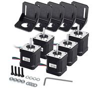 Mcwdoit 5 Pcs Nema 17 Stepper Moteur 1.7A 0.59Nm 84oz.in 47mm Body w/1m 4Pins Câble + 5 Pcs NEMA 17 Moteur pas à pas Support pour imprimante 3D / CNC