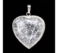 MCWJ Plaqué Argent Naturel Rose Rose Quartz Amethysts Cristal Reiki pour Toujours Pendentif en Pierre de Coeur-Cristal de Roche