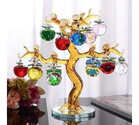 MCWJ Pommier en Cristal ArbreOrnements de pommiers en Verre Cristal 18pcs Suspendus Pommes Pommes décor Figurines-Tronc Jaune_Pommes de 18 pcs 3cm