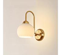 MCWYH Appliques murales de chevet avec abat-jour en verre, appliques murales d'intérieur en métal, luminaire mural de balcon de chambre à coucher nordique, lampe murale de couloir de salon de maison m