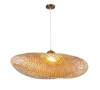 MCWYH Éclairage suspendu en rotin en osier à 1 lumière en forme de nid d'oiseau pour cuisine, ferme, luminaires suspendus en bambou, lustre de salon de thé en bambou, éclairage suspendu de plafond