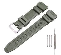 MCXGL Bracelet de montre en résine naturelle de remplacement Compatible avec Casio AE-1200 SGW-300H MRW-200H W-735H - Bracelet en caoutchouc étanche, 18mm, Résine, Quartz synthétique.
