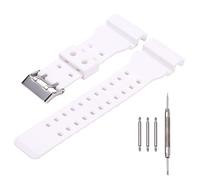 MCXGL Bracelet de rechange en résine 16 mm pour Casio g Shock ga110 ga100 ga120 gd100 g8900 Bracelet de montre en caoutchouc pour homme (2 boucles incluses) 16mm blanc mat