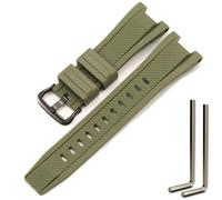 MCXGL Bracelet de rechange en résine compatible avec Casio GST-210 GST-W110 GST-W100 GST-S110 GST-S100 GST-B100 GST-S300, Boucle noire vert kaki, 26mm, Moderne
