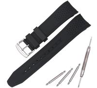 MCXGL Bracelet de rechange en silicone de 23 mm compatible avec le bracelet Citizen Eco-Drive Weekender AW1150-07E AW1158-05L en caoutchouc bleu avec extrémité incurvée, taille unique, Silicone, Pas