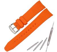 MCXGL Bracelet de rechange en silicone de 23 mm compatible avec le bracelet Citizen Eco-Drive Weekender AW1150-07E AW1158-05L en caoutchouc bleu avec extrémité incurvée, taille unique, Silicone, Pas