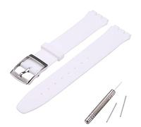 MCXGL Bracelet de rechange en silicone ultra fin pour femme compatible avec Swatch Skin Series No Second Watch (16 mm)