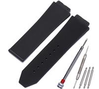 MCXGL Bracelet de remplacement en caoutchouc de 25 mm x 19 mm compatible avec Hublot Big Bang - Bracelet de montre en silicone sport étanche - Noir
