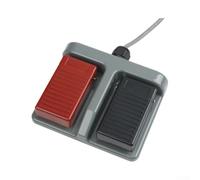 MD FS-65 Double pédale d'interrupteur à pied rouge et noir pour tâches de jeu et d'imagerie Contrôleur momentané programmable USB Design robuste (B)