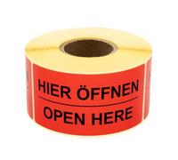 MD Labels Étiquettes d'avertissement sur rouleau 100 x 50 mm - 500 étiquettes d'expédition sur 1 rouleau - Ouvrir ici - Étiquettes d'expédition