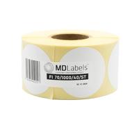 MD Labels Étiquettes thermiques blanches sur rouleau FI 70 1000 pièces à adhérence permanente, pour code-barres, étiquettes adhésives blanches pour écrire
