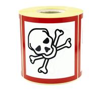 MD Labels Lot de 500 étiquettes pour produits dangereux avec symboles GHS (GHS 06 Attention toxique)