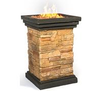 MDA Designs Makara Brasero à gaz en pierre fait main pour jardin et terrasse
