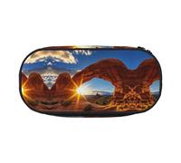 MDATT Arches National Park Grande trousse à crayons souple avec fermeture éclair pour adultes, Noir , Taille unique, Organiseur de sac
