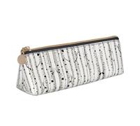 MDATT Birch Tree Trousse multifonction en cuir avec grand espace de rangement Motif triangulaire classique, blanc, Taille unique, Trousse de maquillage