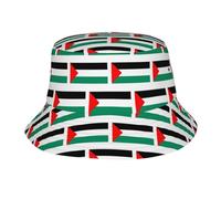 MDATT Chapeau bob unisexe imprimé drapeau palestinien, protection solaire d'été pour plage, golf, camping en plein air, Noir , Taille unique