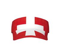 MDATT Chapeau de soleil à large bord imprimé drapeau suisse, chapeau de sport unisexe pour course à pied, activités de plage, Noir , Taille unique