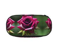MDATT Dew Rose Grande trousse à crayons souple avec fermeture éclair pour adulte, Noir , Taille unique, Organiseur de sac