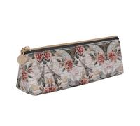 MDATT Flower Paris Tour Eiffel Trousse Multifonctionnelle en Cuir Grand Rangement Rangement Design Triangle Classique, blanc, Taille unique, Trousse de maquillage