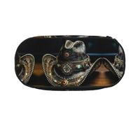 MDATT Grande trousse à crayons American West Rodeo Hat souple avec fermeture éclair, trousse portable pour adultes, Noir , Taille unique, Organiseur de sac