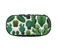 MDATT Grande trousse à crayons souple avec fermeture éclair - Motif cactus vert - Pour adultes, Noir , Taille unique, Organiseur de sac