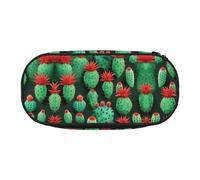 MDATT Grande trousse à crayons souple avec fermeture éclair pour adulte Motif cactus, Noir , Taille unique, Organiseur de sac