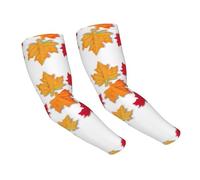 MDATT Manchons de bras de refroidissement respirants pour impression de feuilles d'automne - Protection solaire pour le golf, Noir , taille unique