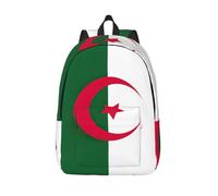 MDATT Sac à dos léger avec 1 compartiment principal - Motif drapeau de l'Algérie, noir, Small