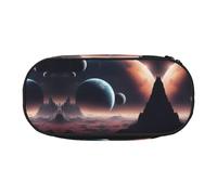 MDATT Space Planet Grande trousse à crayons souple avec fermeture éclair pour adultes, Noir , Taille unique, Organiseur de sac